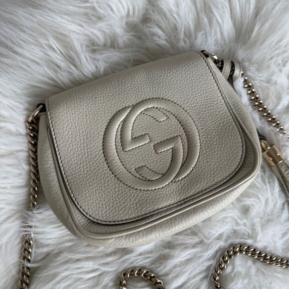 GUCCI SMALL SOHO FLAP BAG, WHITE - Picture 16 of 16